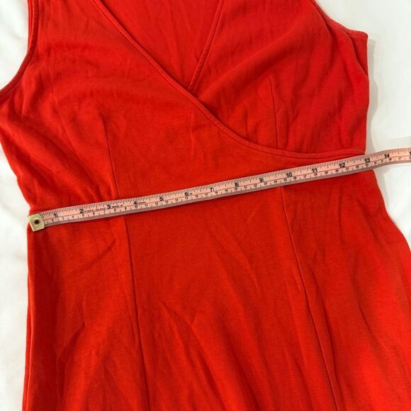 New York & Company Red Sleeveless V-Neck A-Line Dress Size Small - Picture 6 of 7